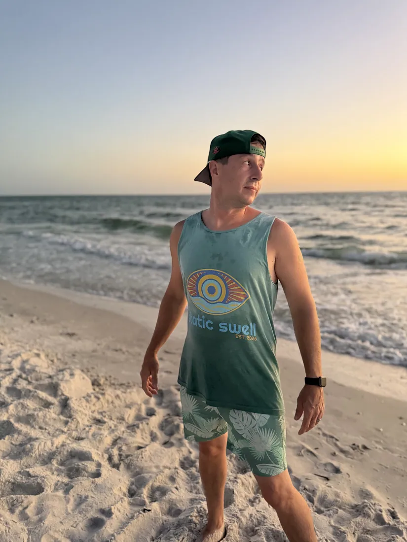 The tank on a sunset walk