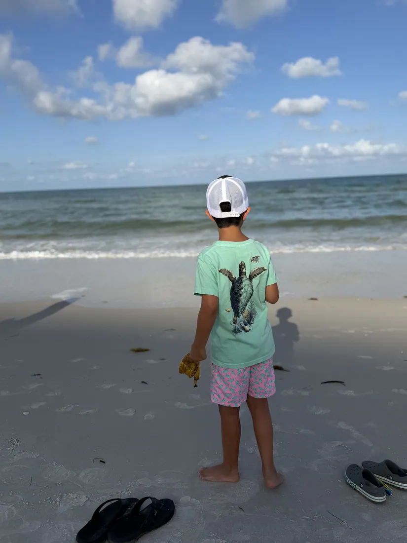 Playing at the water's edge